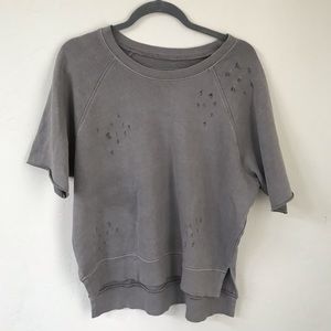 Distressed sweatshirt tee